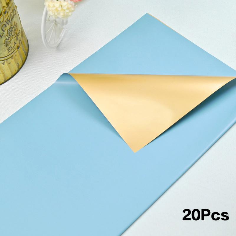 20 Pcs Two-Sided Colored Flower Wrappers Waterproof Bouquet Packaging 58cm DIY Gift Wrapping Paper Flower Decoration