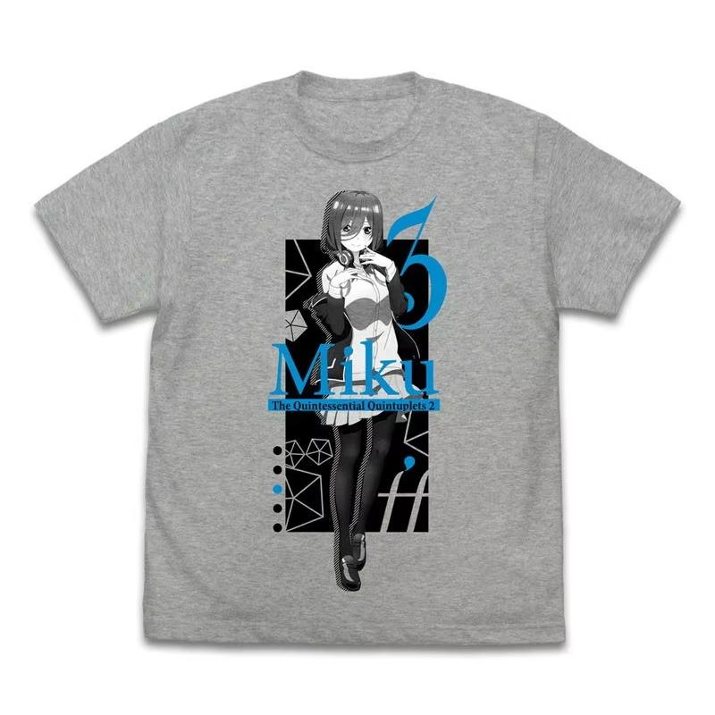 Miku Nakano The Quintessential Quintuplets Anime Print T Shirt Unisex Crew Neck Short Sleeve Casual Streetwear Fashion Tees Tops for Men Women