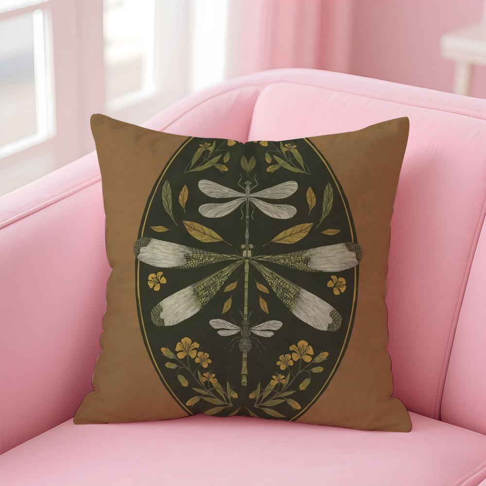 Vintage vase print Cushion Cover Linen Pillowcase Cover Soft Decor for Sofa Home Room