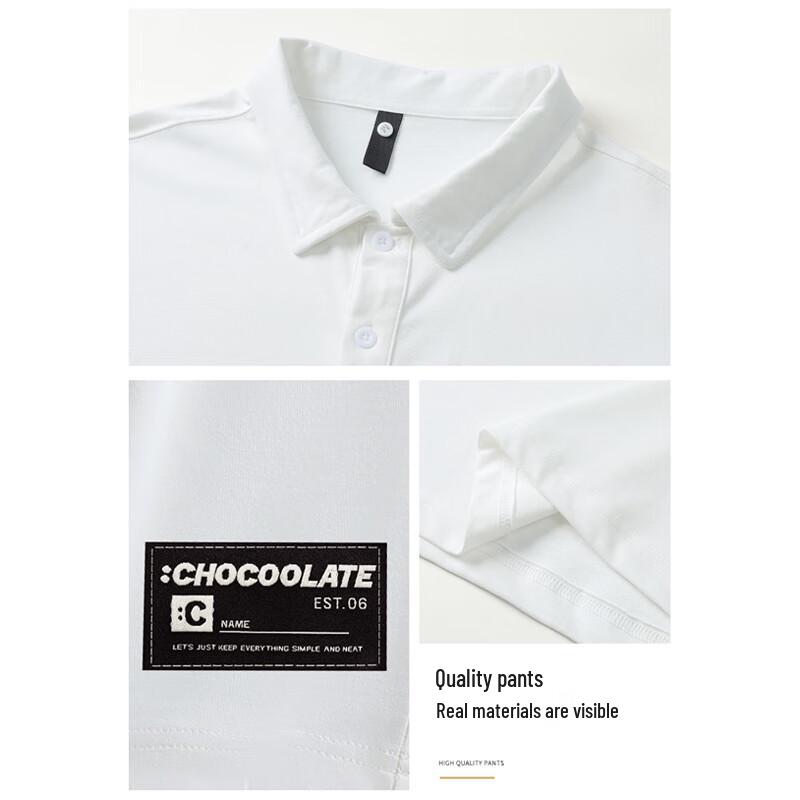 CHOCOOLATE Men's Patchwork Cotton Polo Shirt
