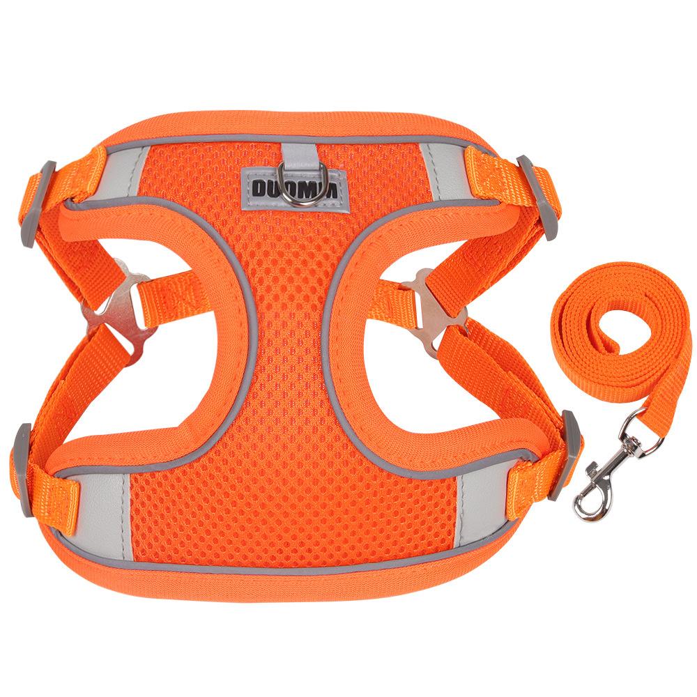 

Летняя сетчатая шлейка для щенков и поводок, светоотражающая шлейка-жилет для маленьких собак, померанских шпицев, йоркширских терьеров, аксессуары для питомцев S-suit 2-3kg оранжевый