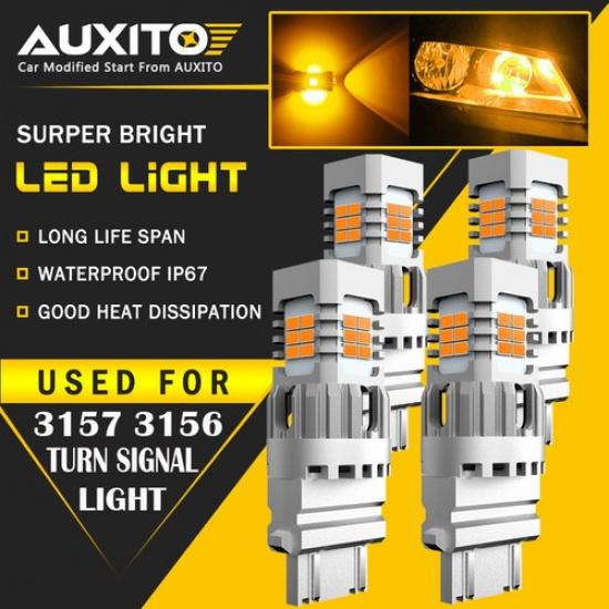 

4X 3156 3157 4157 LED Turn Signal Light Bulbs Anti Hyper Flash Amber EOA