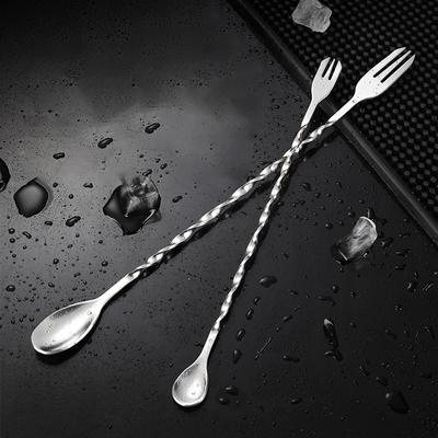 S/L Size Stainless Steel Bar Cocktail Stirrer Mixing SpoonThread Bar Spoon Cocktail Stirring Bartending BarTool Wine Accessories