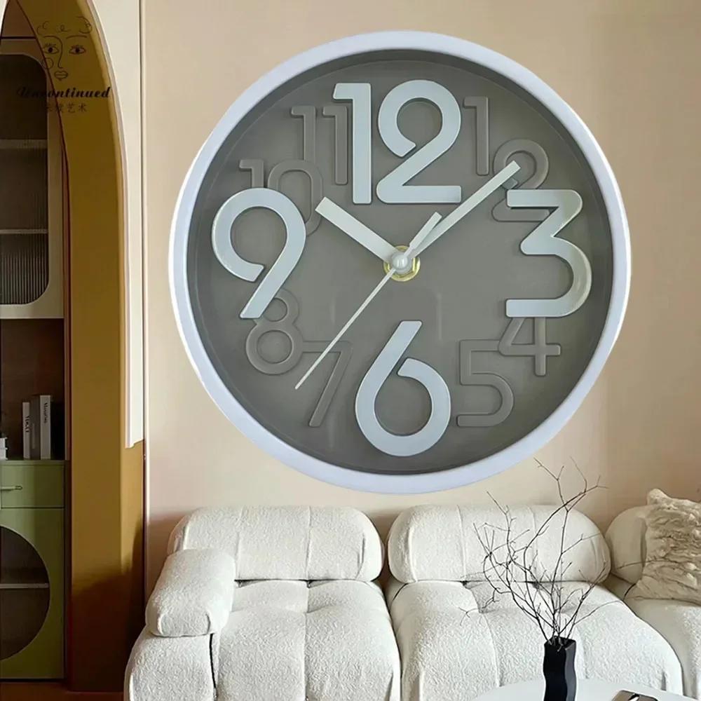8 Zoll moderne, schlichte Wanduhr, neue, nicht tickende Luxus-Wanduhr, leise, batteriebetrieben, runde Wanduhr, Heimdekoration, Wanduhren
