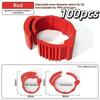 100 Pack Adjustable Poultry Leg Identification Rings Durable No Number Buckle for Chicken Duck Goose Home Farm Feeding Use