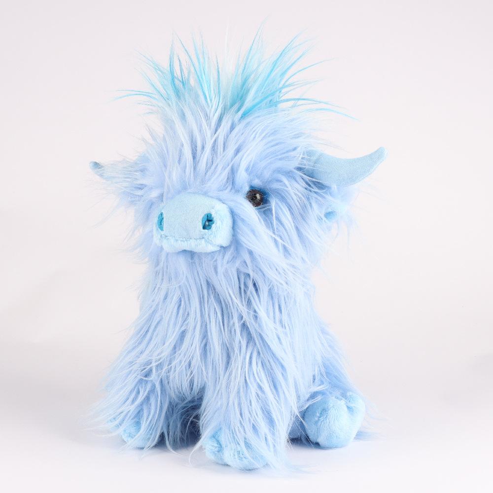Simulated Scottish Highland Cow Plush Toy Blue Variant Cute Fairy Calf Baby Animal Cow Plush Doll Child Birthday Christmas Gift
