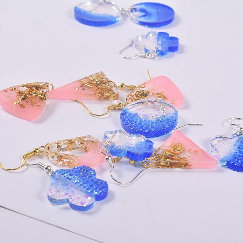 Shiny Glossy Silicone Resin Molds Geometry-shaped Earrings Mold DIY Keychain Pendant Jewelry Epoxy Resin Crafting Molds