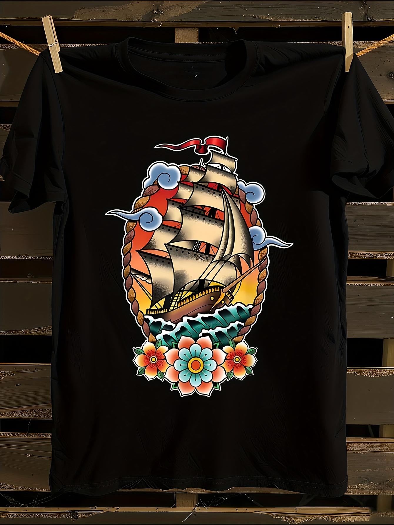 Vintage Nautical Tattoo T-shirt XL