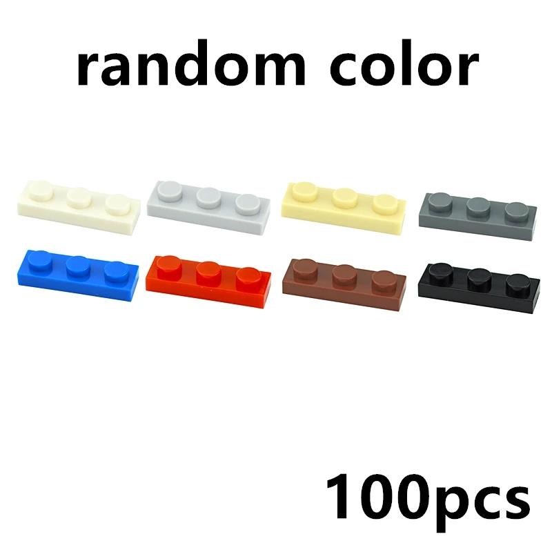 100Pcs MOC Thin Bricks Assembles Particles Plate 1 x 3 Dots Building Blocks Parts DIY Educational Gift Toys Compatible 3623