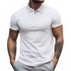 Mens Summer Short Sleeve Solid Color Polo Shirt Loose Breathable Sport T Shirt