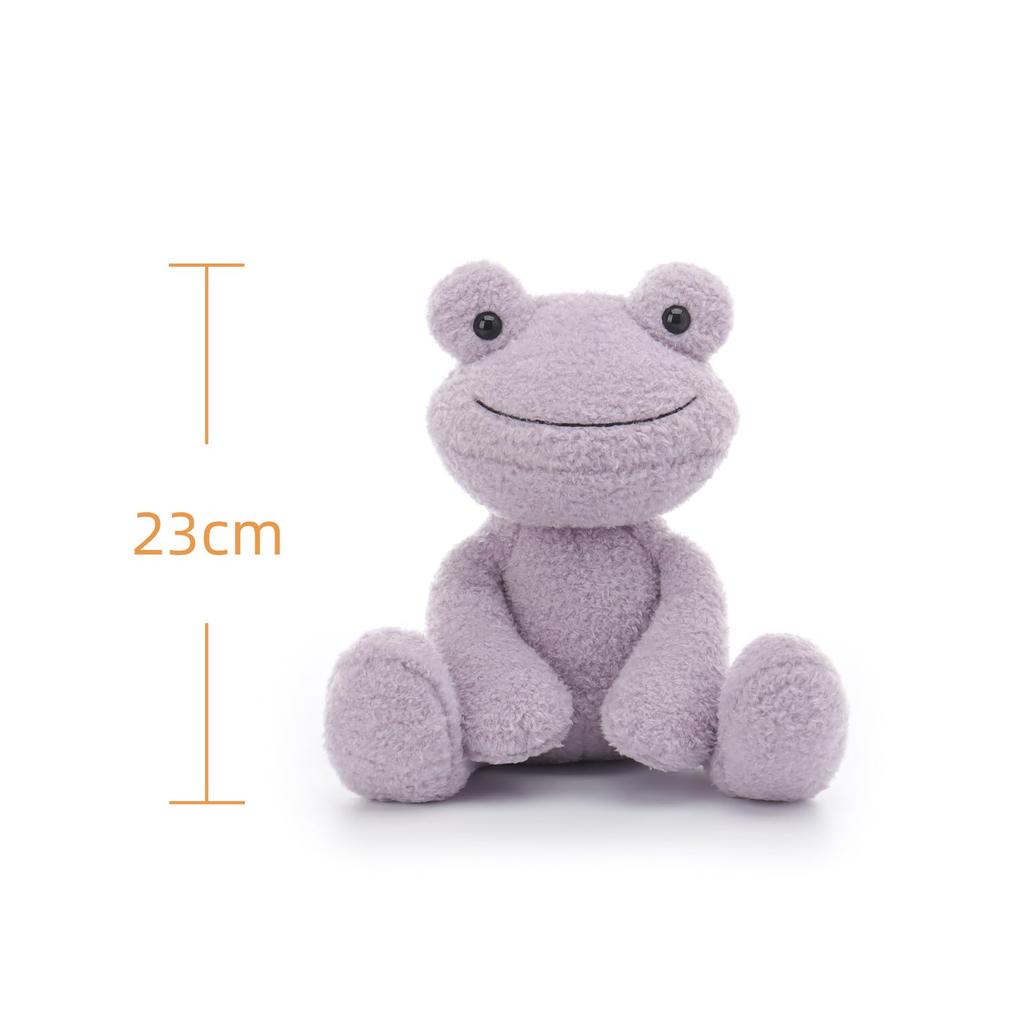 Apricot Lamb Purple Velvet Frog Plush Toy for Kids, Soft and Cute, Fluffy Purple Velvet Frog for Girls and Boys, 23cm