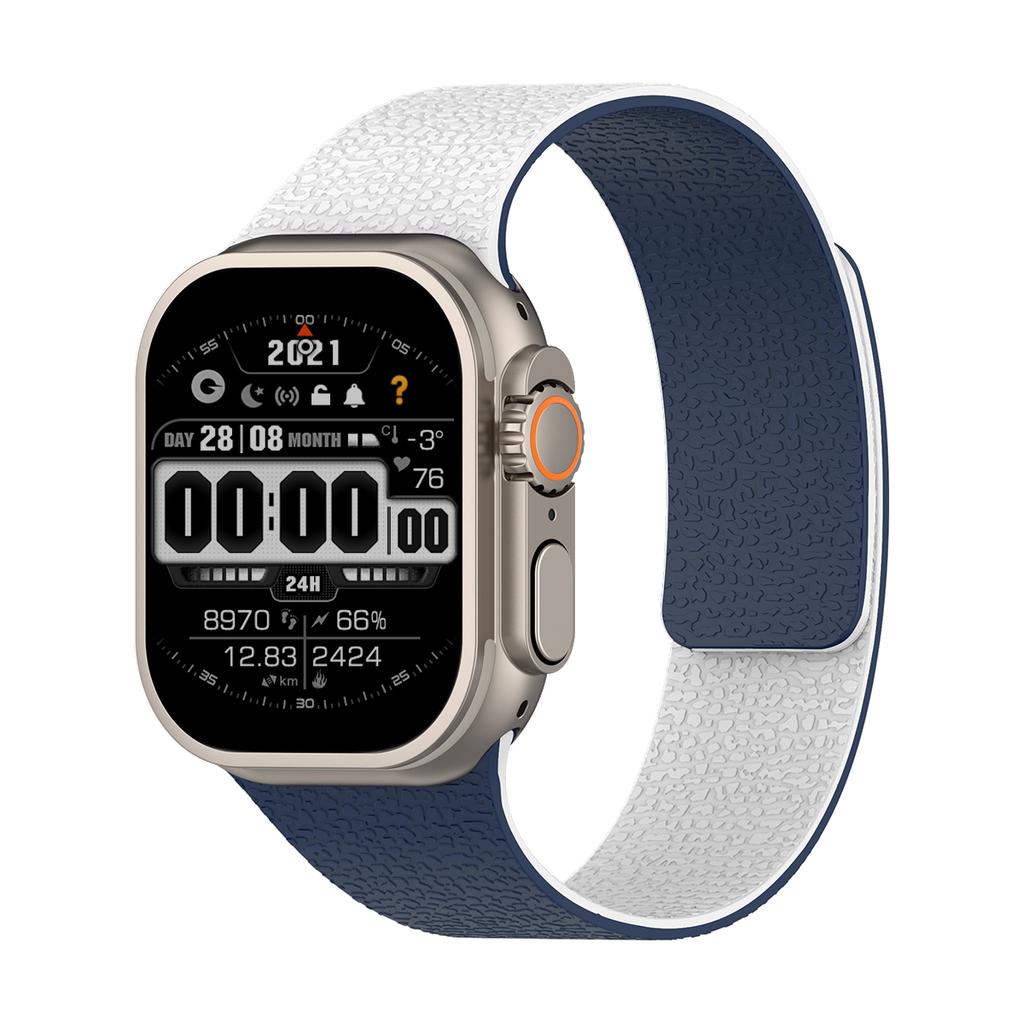 Magnetic Sport Strap For Apple Watch Ultra 3/2 49mm 38 40 41 44 45 46mm Litchi Pattern Silicone Band For Iwatch S11 10 9 8 7 SE3
