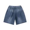 [CHANGE WELL] Men's 2025AW Faded Look Fashion Casual Autumn Clothing [Washed Finish] Big Silhouette Knit Half Pants (INDIGO, XL)