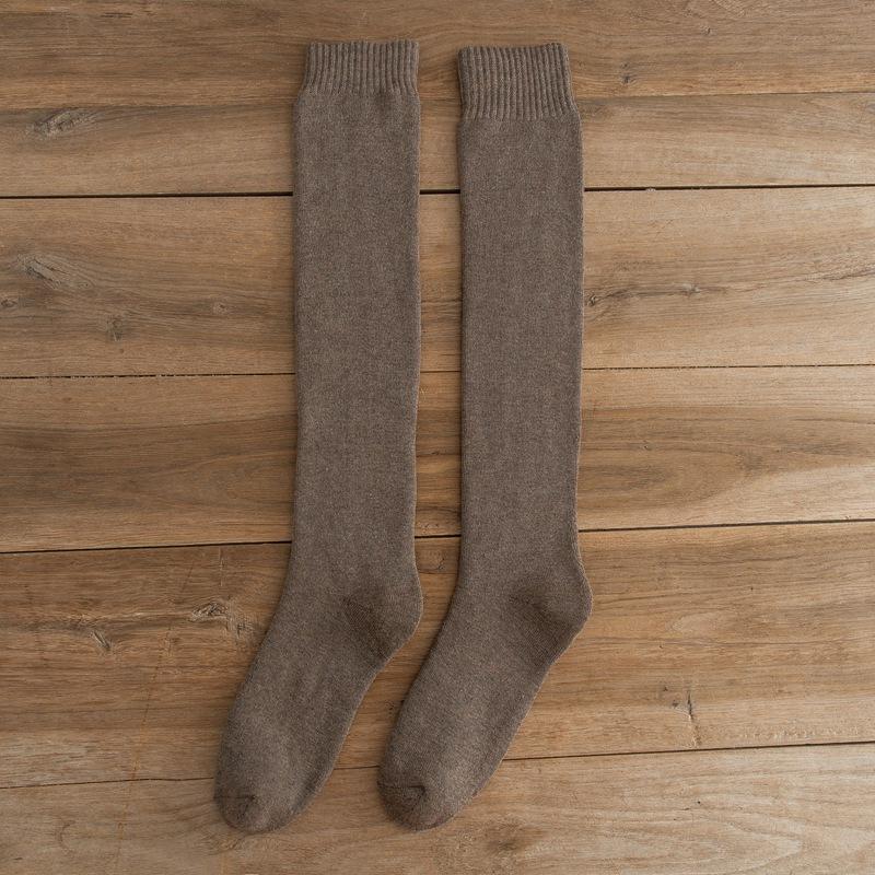 

Мужские толстые чулки до бедра, зимние гольфы, хлопковые носки для осени и зимы, теплые флисовые высокие носки, мужские петлевые длинные носки 1 pair кофейный