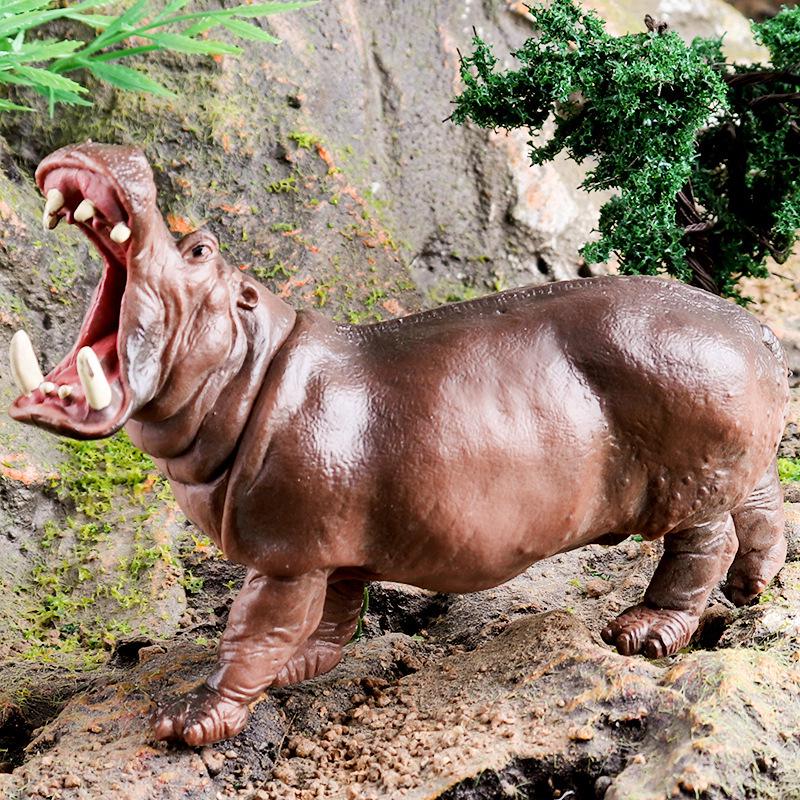 Wild Animal Model: Crocodile, Elephant, Yak, Antelope, Rhinoceros Plastic Toy Ornaments