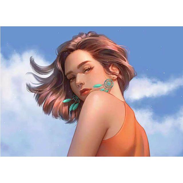 Full 5D Diamond Painting Beautiful Girl DIY Diamond Embroidery Diamond Mosaic Cross Stitch Kits Home Decor Gift