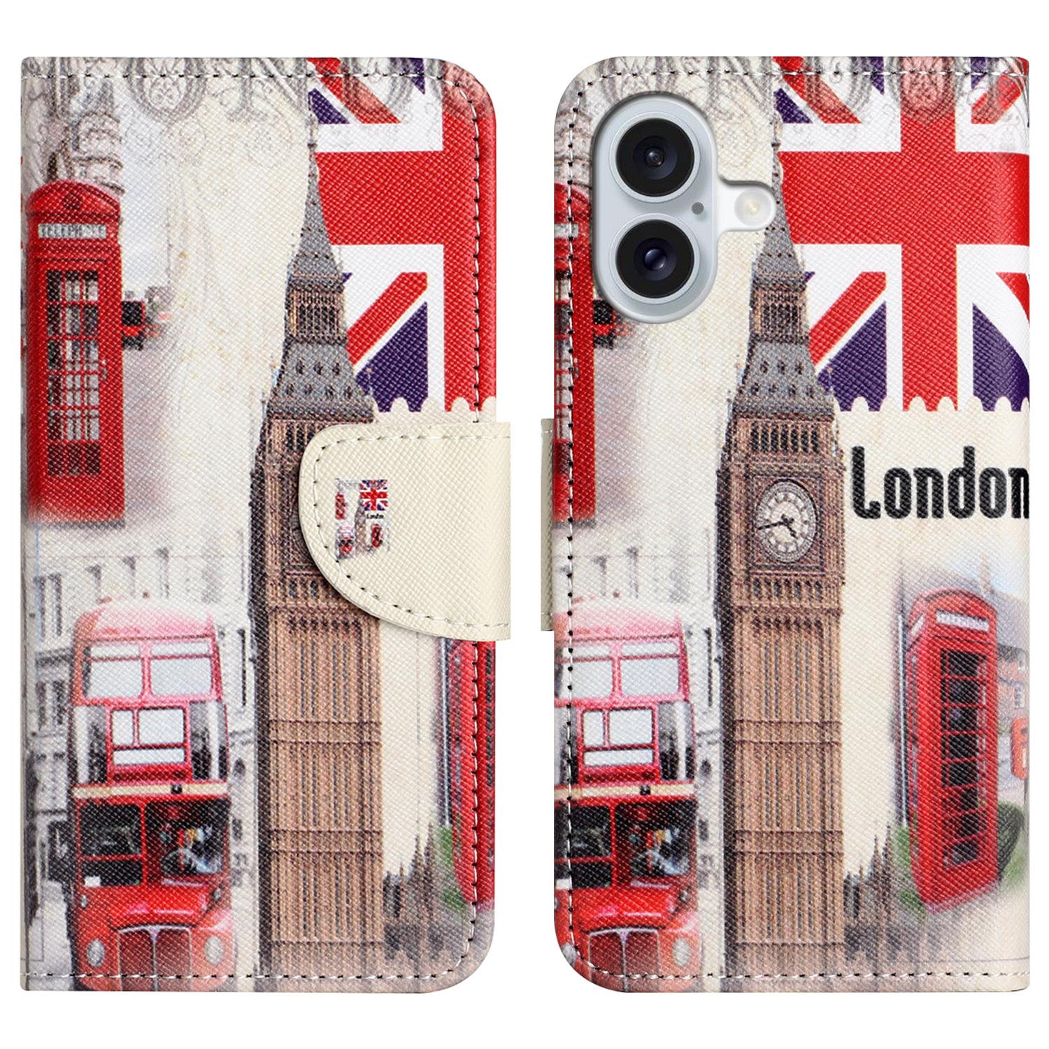 

For iPhone 17 Case Pattern Printing Cross Texture Leather Phone Cover I