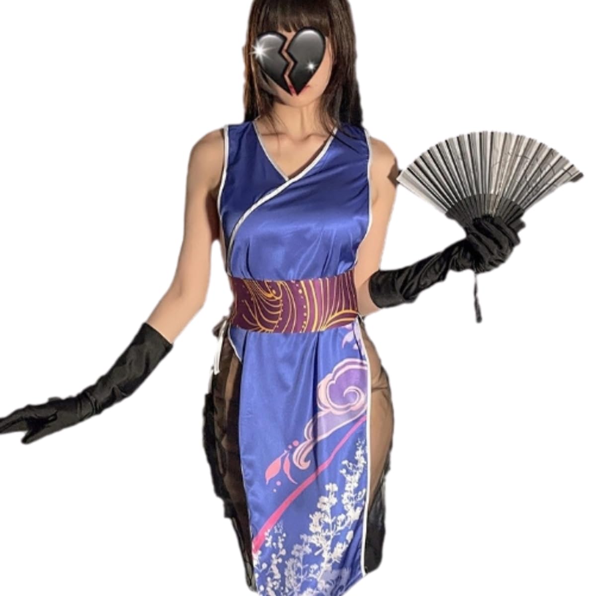 

[trakvec] Women s Sexy Chinese Dress, Mai Shiranui Ninja Costume, Cheongsam (Blue)