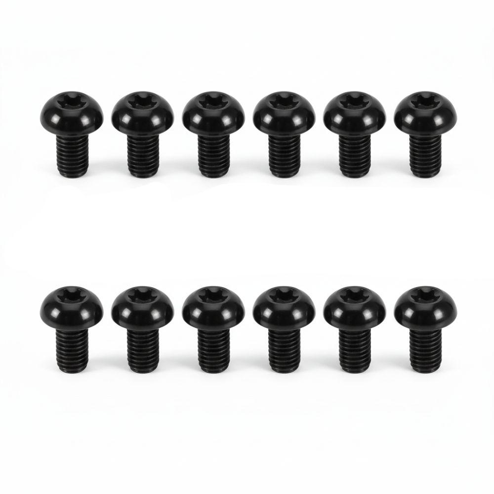12Pcs T25 Bike Bolts M5x10mm Titanium Alloy Disc Brake Screws High-Strength Ultra-Lightweight Bicycle Rotor Bolts Bike Accessory