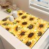 1Pcs Rubber Drying Mat With Colorful  Print For Coffee Shop Restaurant Kitchen Carpet Tableware Durable Diatom Mud Table Mat Pet Mat Coffeeware