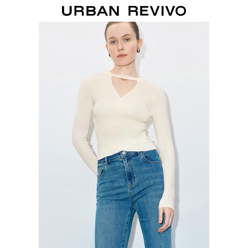 

UR Women s Cross V-Neck Hollow Knit Sweater L