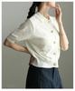 la Elegant Petite Collar Knit Cardigan for Women Just Throw It Short Gold Commuting Spring Summer Free [sawa á mode] - On! Sleeves, Buttons, Chic,