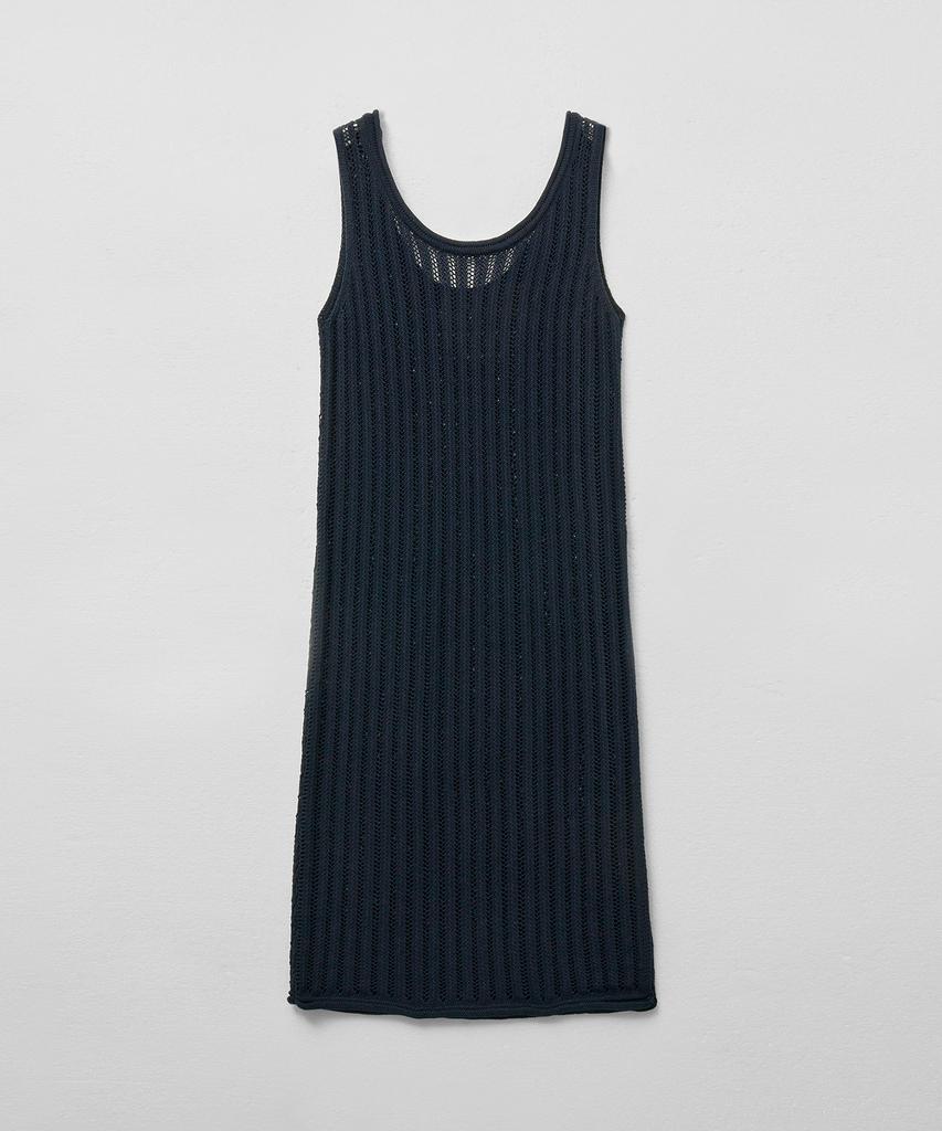 Mongdol Crochet Knit Layered Dress Navy Mdop053Navy