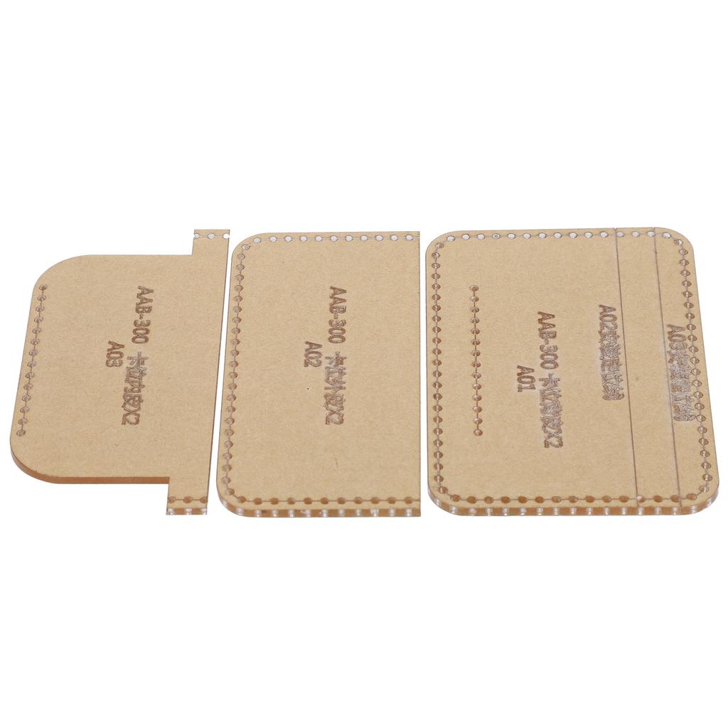 3Pcs Acrylic Template Card Bag DIY Leather Pattern Wallet Mold Craft Tools Accessories