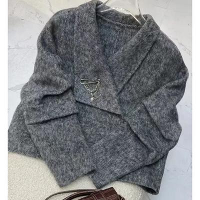 Fashionable Short Woolen Coat for Women with Double-sided Design
