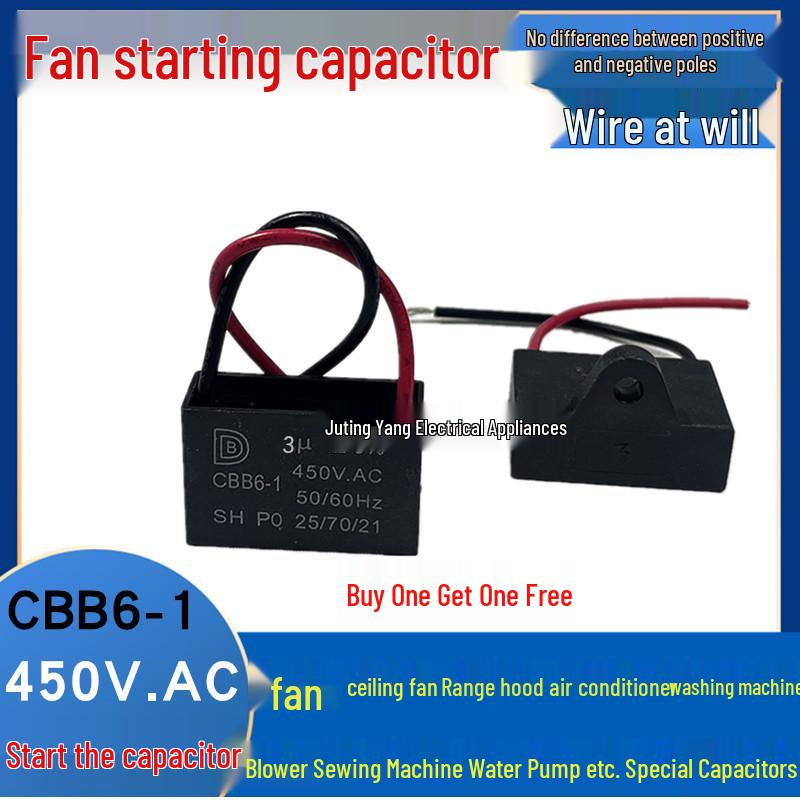 Condensatore di avviamento per ventilatore da soffitto CBB61 1,2-5UF 450V per ventilatori e cappe aspiranti