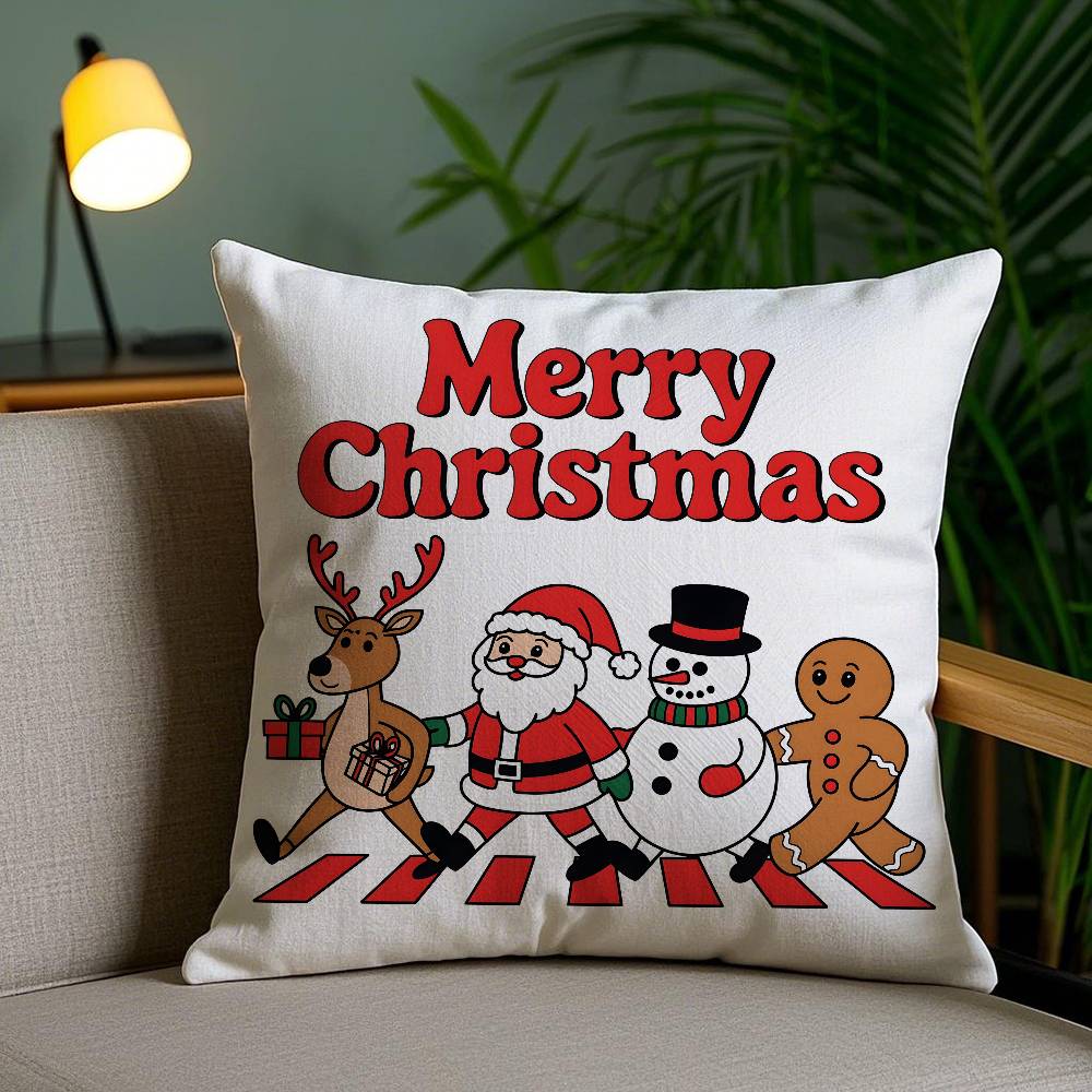Christmas and deer Cute Pillow Case Antidustmite Invisible zipper Sofa Bed