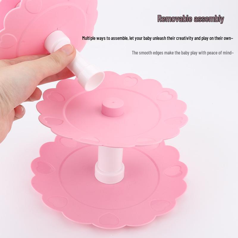 Kids' Dessert Tower Playset: Pretend Cake, Cookie, and Donut Toy Collection