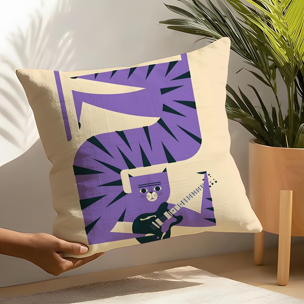 2 Eenvoudige Stijlvolle Muziekplaat Ontwerp Kussensloop Huis Woonkamer Decoratie Linnen Kussensloop Kussenslopen Kussenhoes