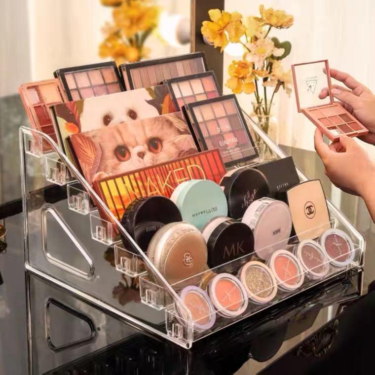 Transparent Multi-Layer Cosmetic Organizer: Nail Polish & Eyeshadow Storage Rack