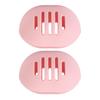 2pcs Makeup Sponge Holder Wet Dry Beauty Egg Storage Box Double Sides Breathable Silicone Makeup Puff Case