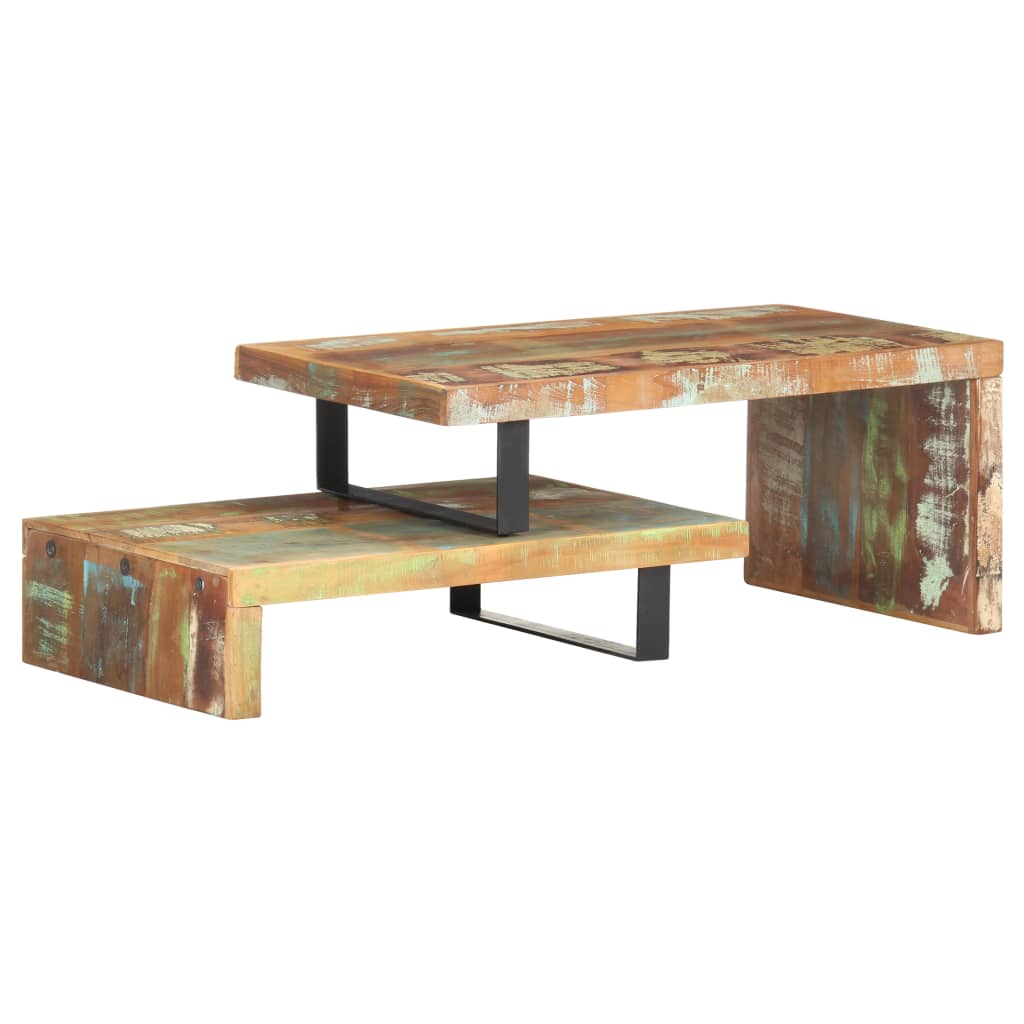2 Piece Coffee Table Set Made of Recycled Solid Wood