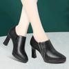 Scarpe Comode a Bocca Profonda 6,5 cm 8,5 cm in Morbida Pelle Décolleté da Donna Autunno 2025 Scarpe con Tacco Alto a Blocco per Ufficio Modello Mamma