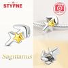 Exquisite Yellow Twelve Zodiac Signs Star Shape Taurus Symbols Authentic Copper Bead Compatible With Bracelets Women Do It Yourself Birthday Gift Acce