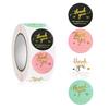 4-Color Hot Stamping Thank You Baking Labels, 500 Self-Adhesive Sealing Stickers Per Roll.