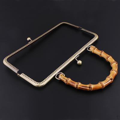 Rack Taschenverschluss mit Bambusgriff für DIY handgefertigte Handtasche, Geldbörse