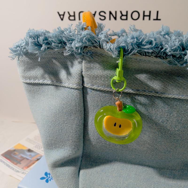 Cute Fruit Keychain Cartoon Fruits Pendant Portable Bag Hanging Ornament Car Key Holder For Couple Daily Decor Gift