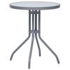 VidaXL Garden Table Light Grey 60 Cm Steel and Glass