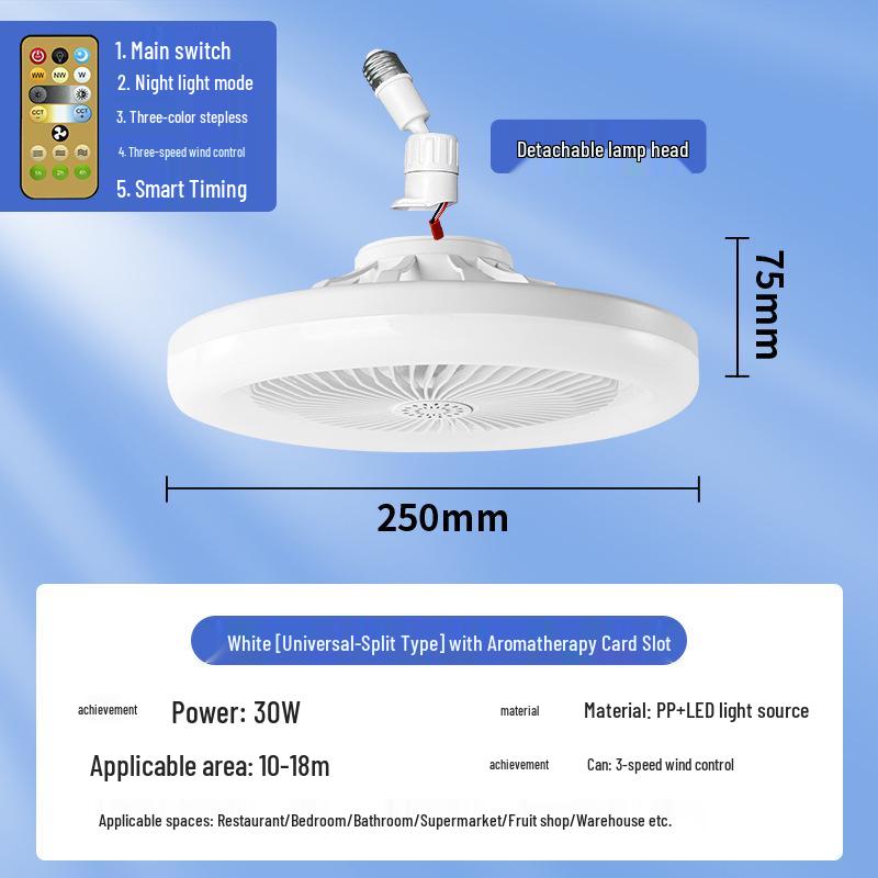 

Светодиодный светильник-вентилятор в форме цветка с пультом дистанционного управления, цоколем E27 и бесступенчатой регулировкой яркости для дома