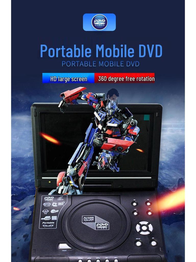 9.8" HD Portable DVD Player & Mini TV