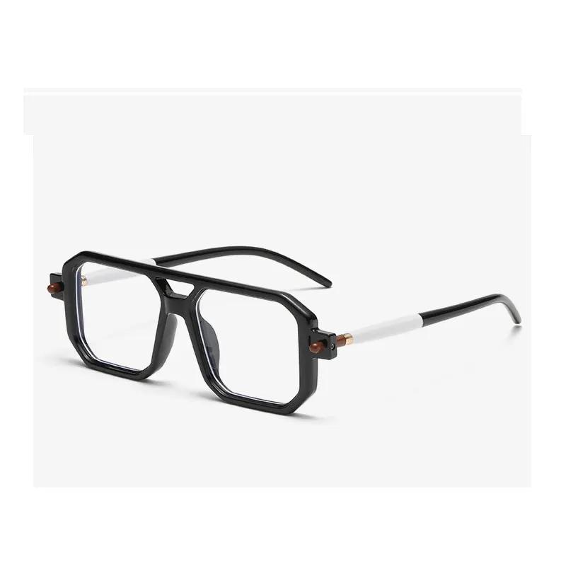 New Fashion Square Sunglasses For Women Men Vintage Brand Designer Punk Sun Glasses Clear Lens Mirror Eyeglasses UV400