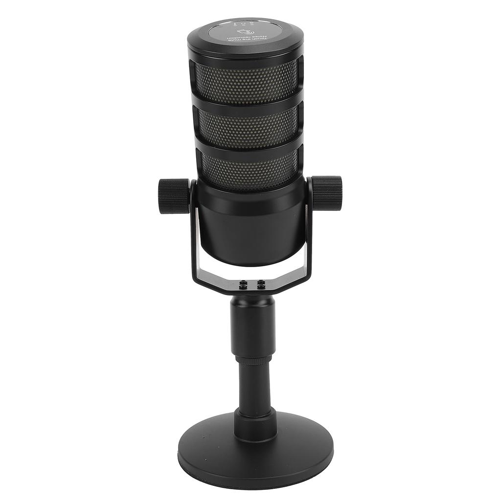 USB PC Microphone Clear Sound Pickup Adjustable Volume HIFI Condenser Mic with Mute Colorful Light F