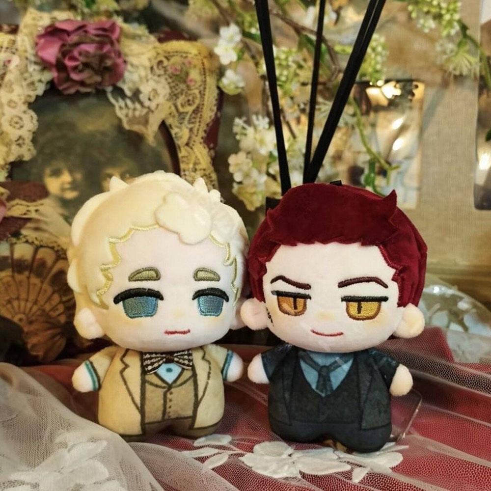 Season 3 Omens Good Plush Dolls Pendant 10cm Angel Aziraphale Stuffed Toy Crowley Plusie Keychain Ornament Gift Dolls