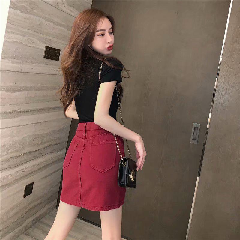 Plus Size Denim Midi Skirt - High Waist Casual Spring/Summer A-Line Bodycon Skirt for Women