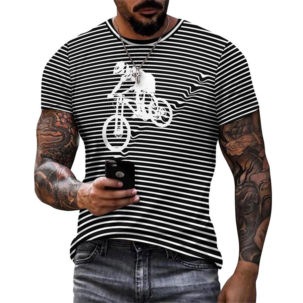 3D-gedruckte Vintage-Fahrrad-Grafik Herren-T-Shirts Gym Sport Kurzarm-Tops