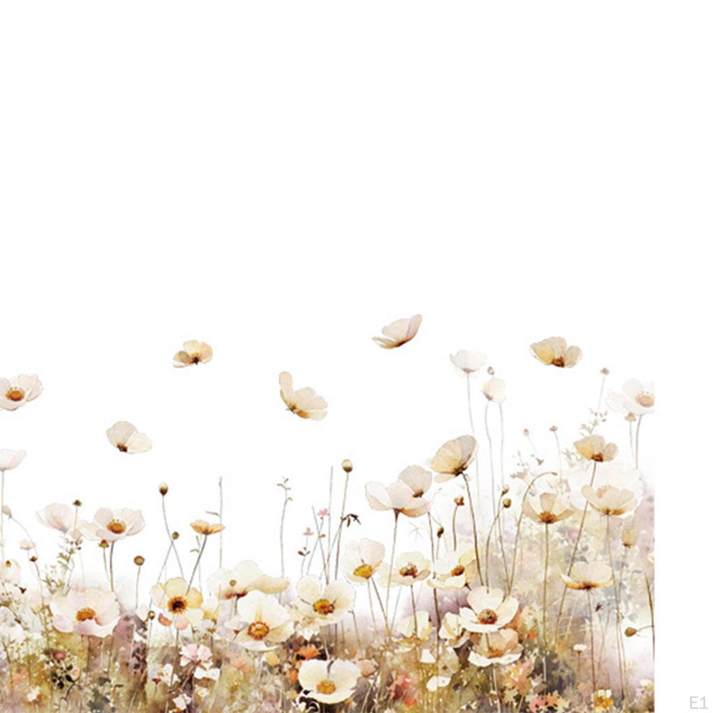 Plants Flowers Wall Decals Floral Stickers, Modern Art Decor for Bedroom Sofa Backdrop